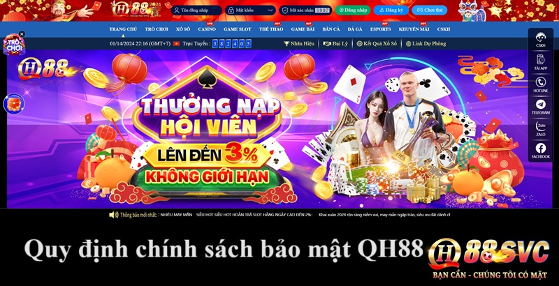 Chính sách bảo mật QH88 đối với dữ liệu
