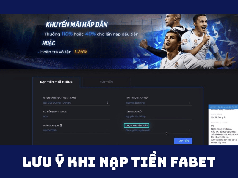 Lưu Ý kHi Nạp Tiền Fabet