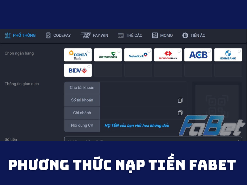 Phương Thức Nạp Tiền Fabet